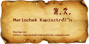 Marischek Kapisztrán névjegykártya